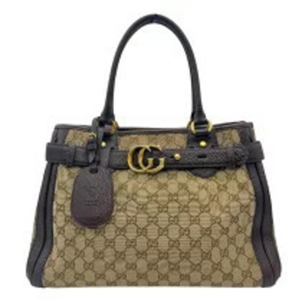 Gucci GG Running Tote Bag Canvas Brown